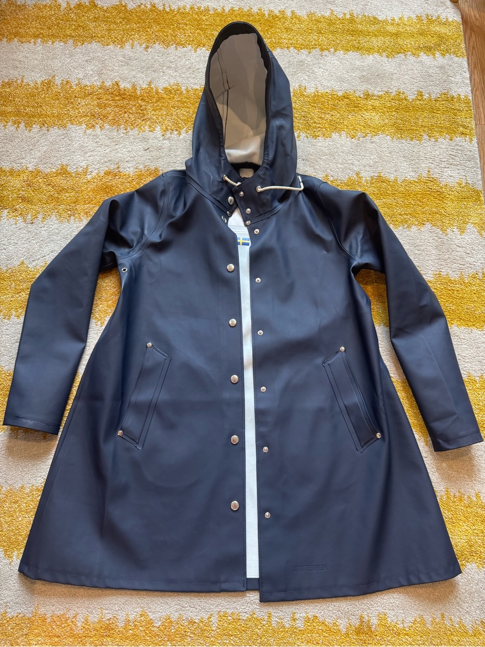 Stutterheim Mosebacke Unisex Raincoat Navy Blue XXS rubber jacket